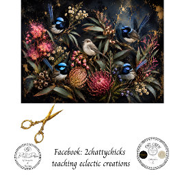 Papel De Seda Decoupage Australian Fairy Wren & Jardim
