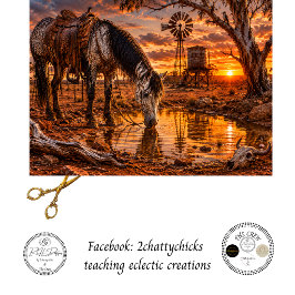 Papel De Seda Decoupage Australian Outback Cavalo Bebedouro