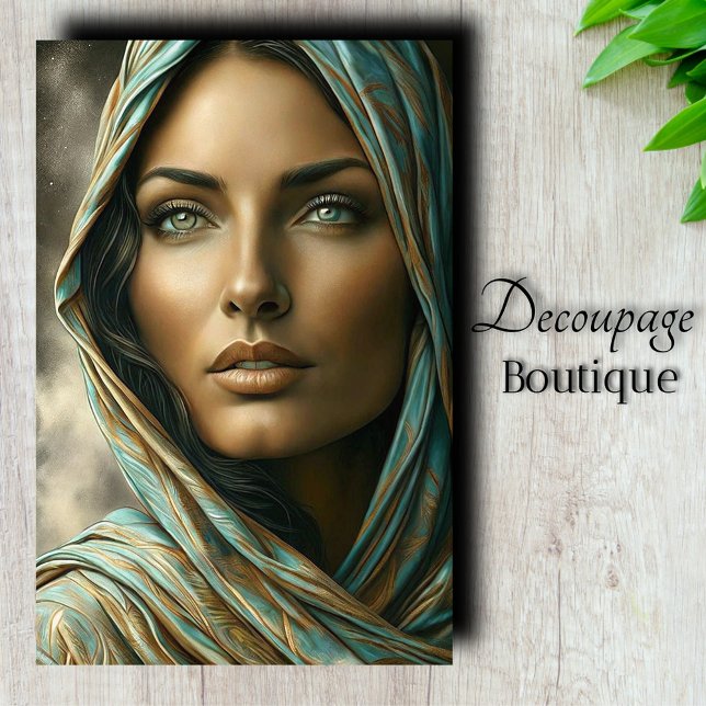 Papel De Seda Decoupage Beleza Exótica (Exotic Beauty Decoupage Tissue Paper)