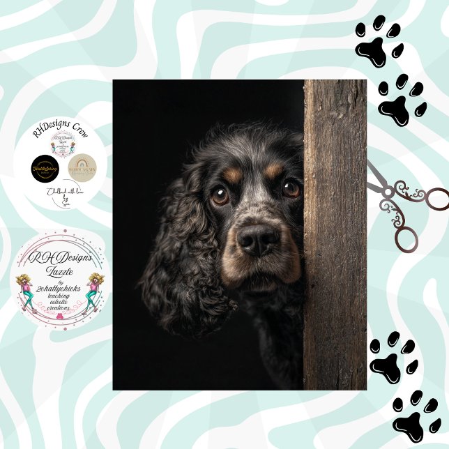 Papel De Seda Decoupage Black Brown Cocker Spaniel Sadie (Criador carregado)