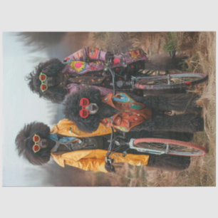 Papel De Seda Decoupage Boho Hippie Poodle Padrão Estimulado