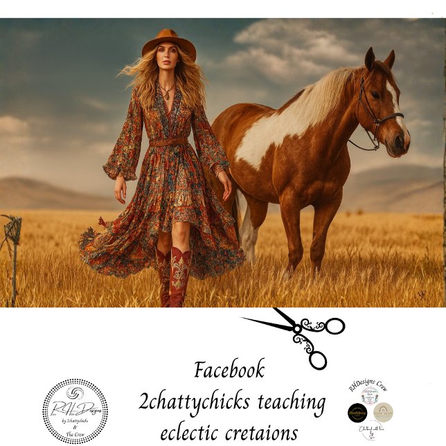 Papel De Seda Decoupage Boho Western Cowgirl Barbara  (Criador carregado)