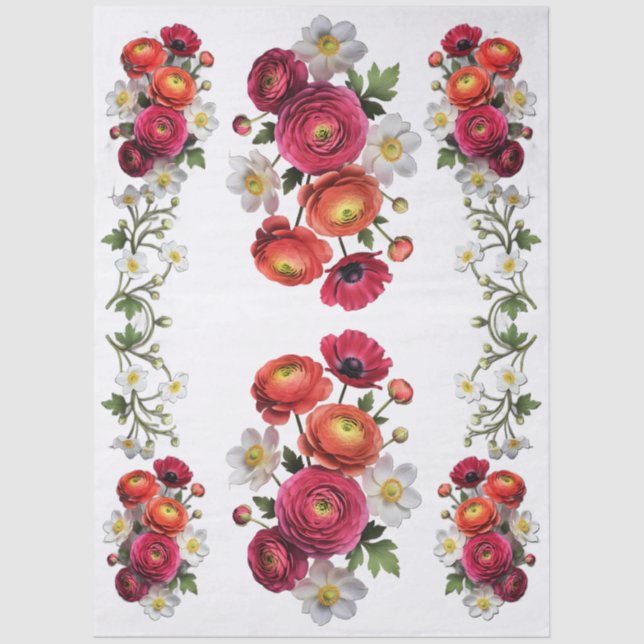 Papel De Seda Decoupage Botanical Bloom (Frente )