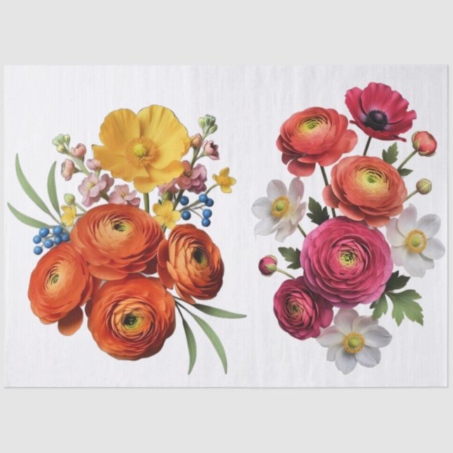 Papel De Seda Decoupage Botanical Bloom (Frente )