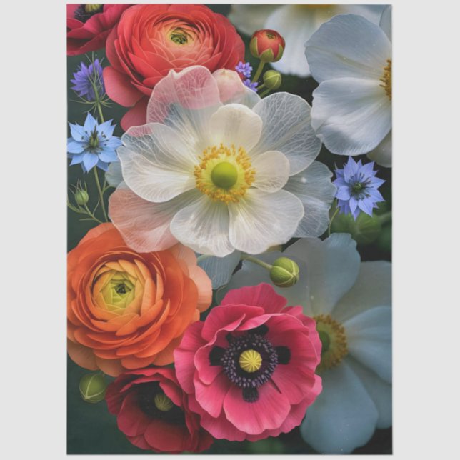 Papel De Seda Decoupage Botanical Bloom (Frente )