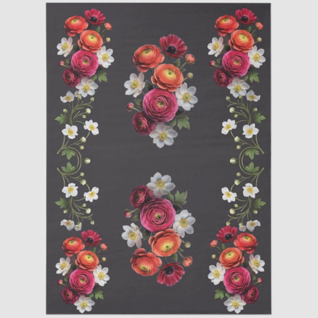 Papel De Seda Decoupage Botanical Bloom (Frente )