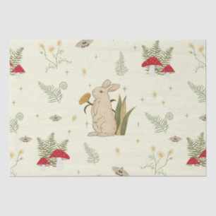 Papel De Seda Decoupage Botânico de Cogumelos Cottagecore Flores