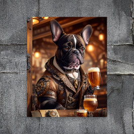 Papel De Seda Decoupage - Bulldog steampunk e cerveja -