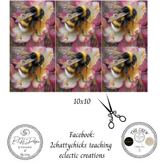 Papel De Seda Decoupage Bumblebee Floral Pink 10x10 