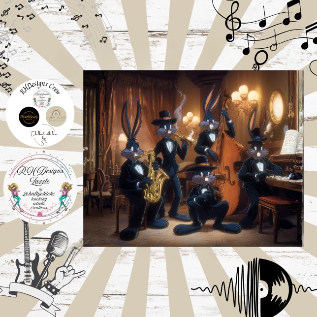 Papel De Seda Decoupage Bunny Jazz Club Fur Feather Frunk  (Criador carregado)