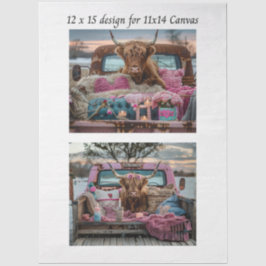 Papel De Seda Decoupage Caminhão do Vale do Highland Cow no Dia