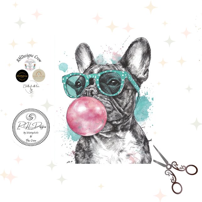Papel De Seda Decoupage Caprichoso Bulldog Chiclete (Criador carregado)
