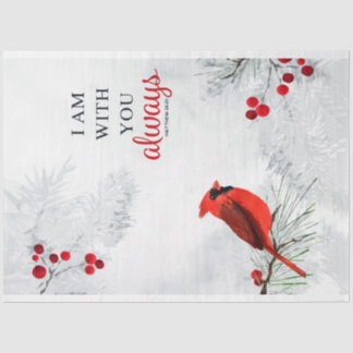 Papel De Seda Decoupage Cardinal de inverno com Aquarela