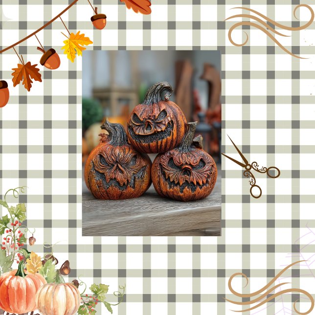 Papel De Seda Decoupage Carved Pumpkins Wicked Harmony (Criador carregado)