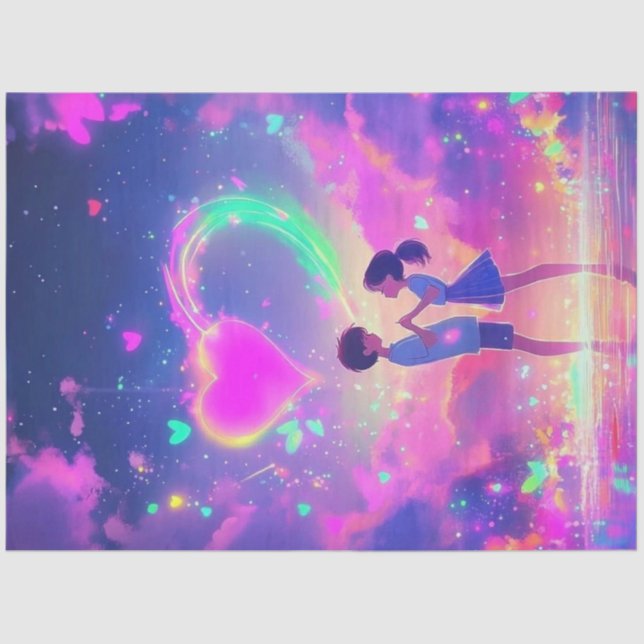 Papel De Seda Decoupage Casal In Love Magical Ambiance (Frente )