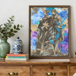 Papel de Seda Decoupage Casal Medieval com Flor