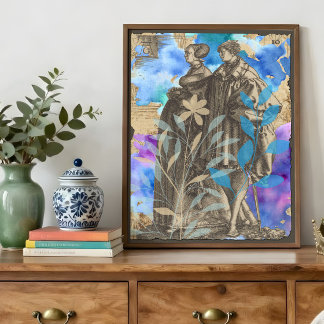 Papel de Seda Decoupage Casal Medieval com Flor