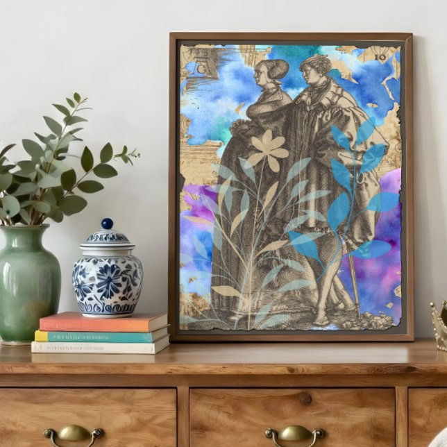 Papel de Seda Decoupage Casal Medieval com Flor (Criador carregado)
