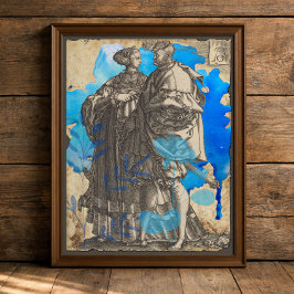 Papel de Seda Decoupage Casal Medieval Vintage Azu