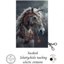 Decoupage Cavalo Indígena Americano Cerimonial Bra