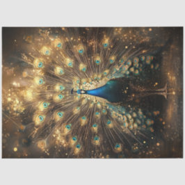 Papel De Seda Decoupage Celestial Peacock Regal Elegance