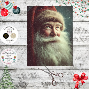 Papel De Seda Decoupage Cena de Inverno do Papai Noel Clássico
