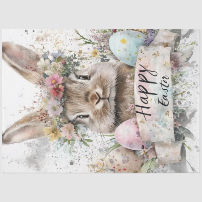 Papel De Seda Decoupage Cesto da Coelhinha da Páscoa Caprichosa  (Frente )