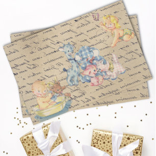 Papel De Seda Decoupage Chá de Bebê Vintage
