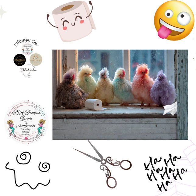 Papel De Seda Decoupage Chicken Shenanigans Tissue Humor  (Criador carregado)