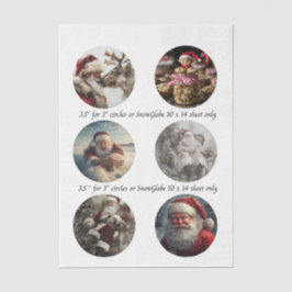 Papel De Seda Decoupage Christmas Designs for Snow Globe 3.5"