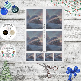 Papel De Seda Decoupage Christmas Train Winter Scene Ireland