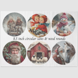 Papel De Seda Decoupage Circular Saw Vintage Rounds 8.5"