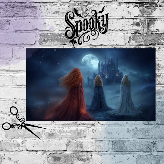 Papel De Seda Decoupage Cloaked Women Moonlit Summons Castle.  (Criador carregado)