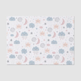 Papel De Seda Decoupage Cloups Moon Starry Sky Chá de fraldas