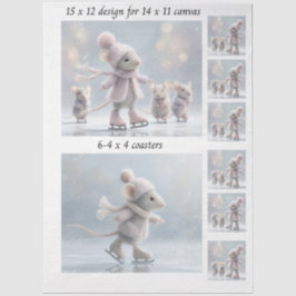 Papel De Seda Decoupage Coelho Patinação 11x14 Suportes de Tela