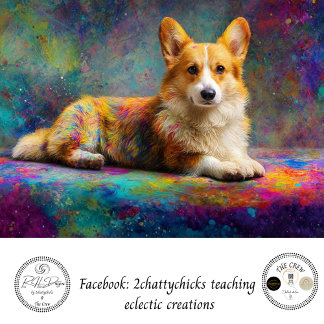 Papel De Seda Decoupage Colorful Corgi Abstract Personalization 