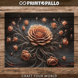 Papel De Seda Decoupage - Constelação de Rosas -