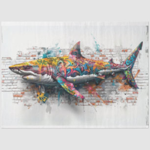 Papel De Seda Decoupage da Baleia de Arte do grafite