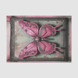 Papel De Seda Decoupage da Borboleta Metálica Steampunk