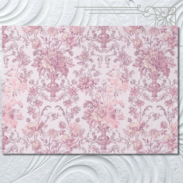 Papel De Seda Decoupage da Chinoiserie rosa claro (Criador carregado)