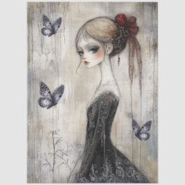 Papel De Seda Decoupage da Garota Gótica Escura