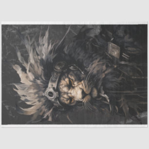 Papel De Seda Decoupage da Jaqueta do couro do leão