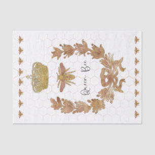 Papel De Seda Decoupage da Rainha Bebê Real do Rosa Dourado