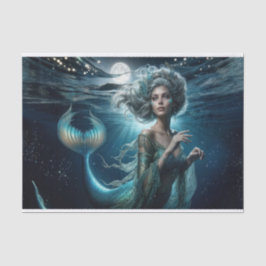 Papel De Seda Decoupage da Sereia Siren Moonlit Sereia