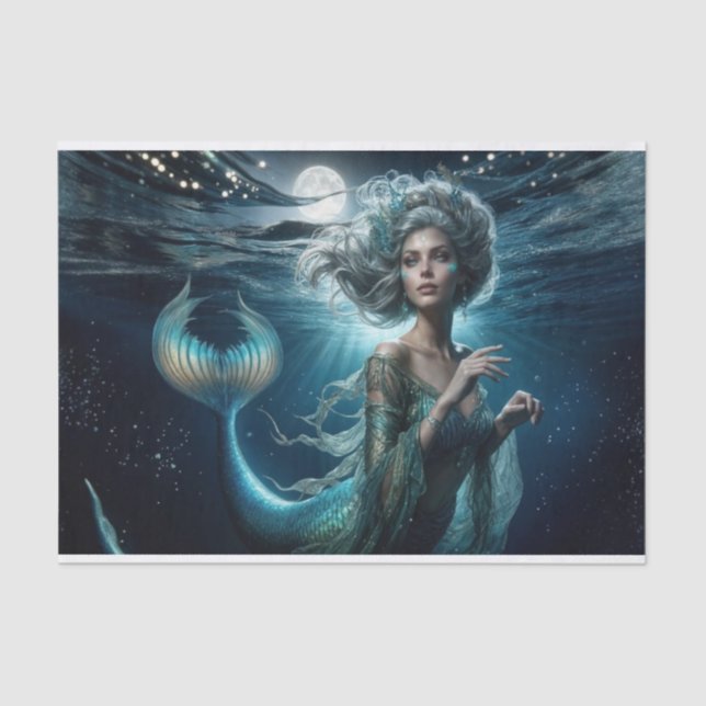 Papel De Seda Decoupage da Sereia Siren Moonlit Sereia (Frente )
