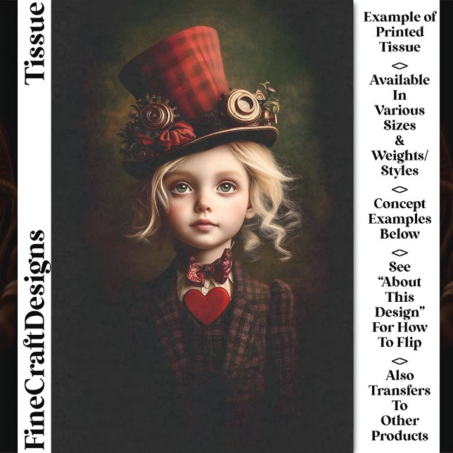 Papel De Seda Decoupage da Victorian Steampunk Ringmaster Girl C (Criador carregado)