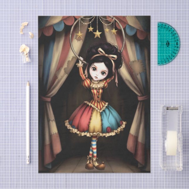 Papel De Seda Decoupage Dark Circus Doll (Arte )