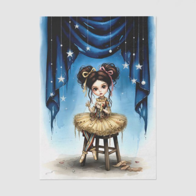 Papel De Seda Decoupage Dark Circus Doll (Frente )