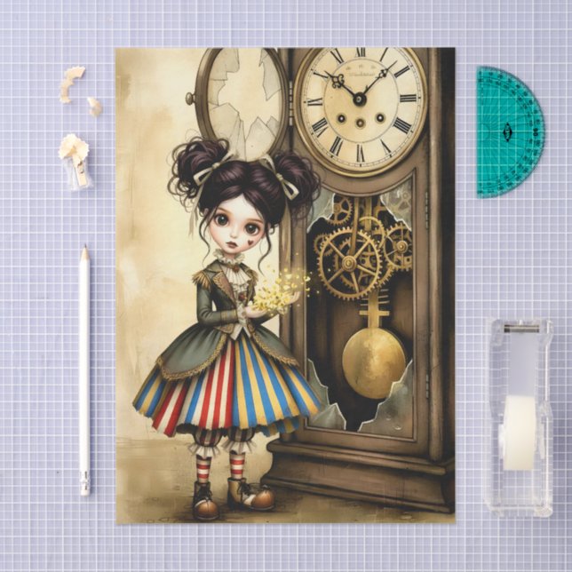 Papel De Seda Decoupage Dark Circus Doll (Arte )