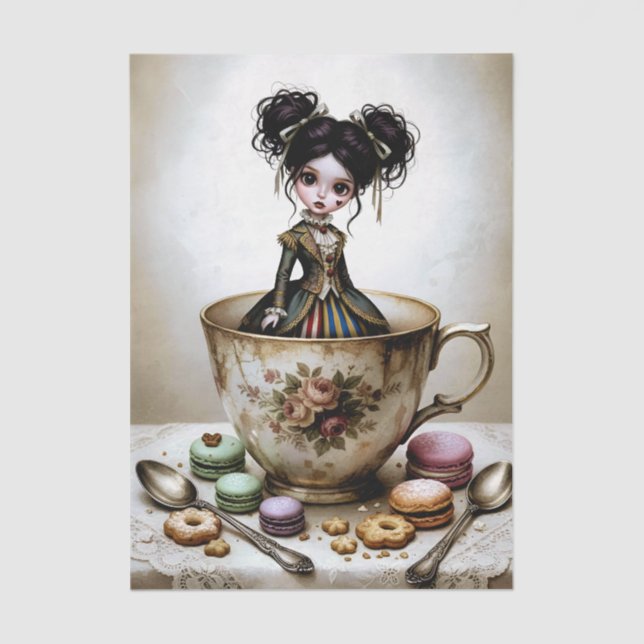 Papel De Seda Decoupage Dark Circus Doll (Frente )